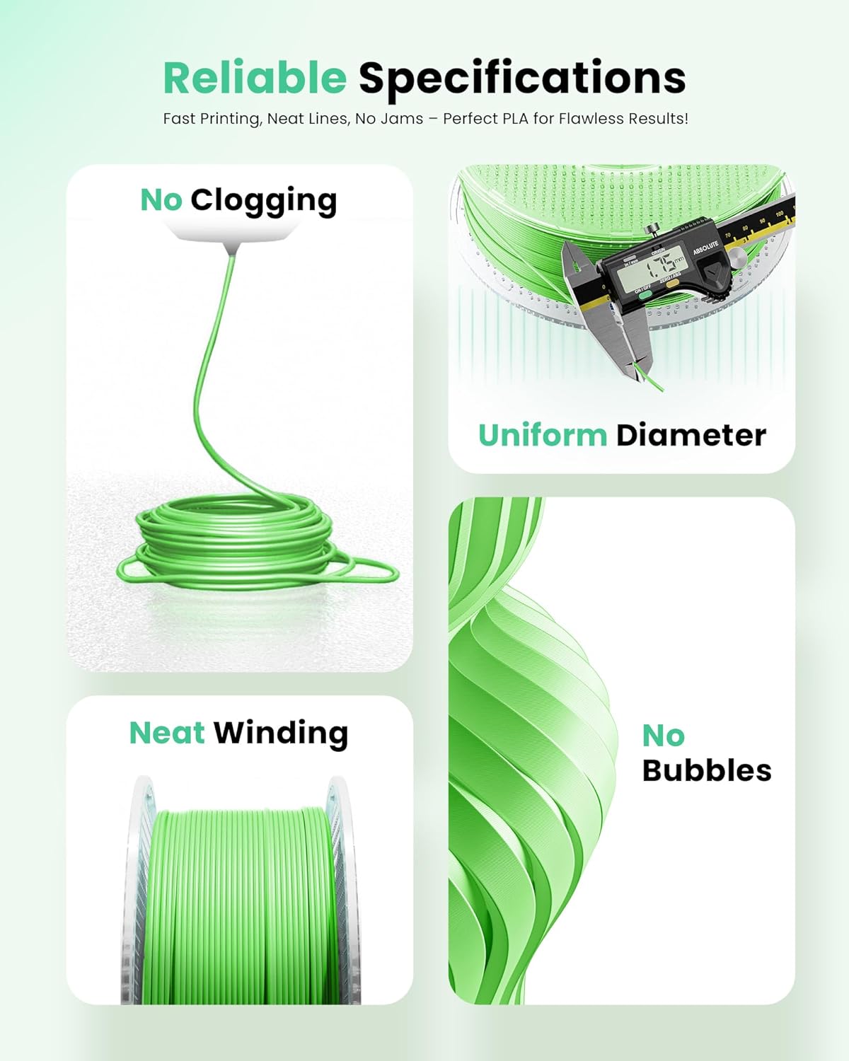 3D Printing PLA Filament 1.75mm(Refill),1kg for Bambu lab 3D Printers